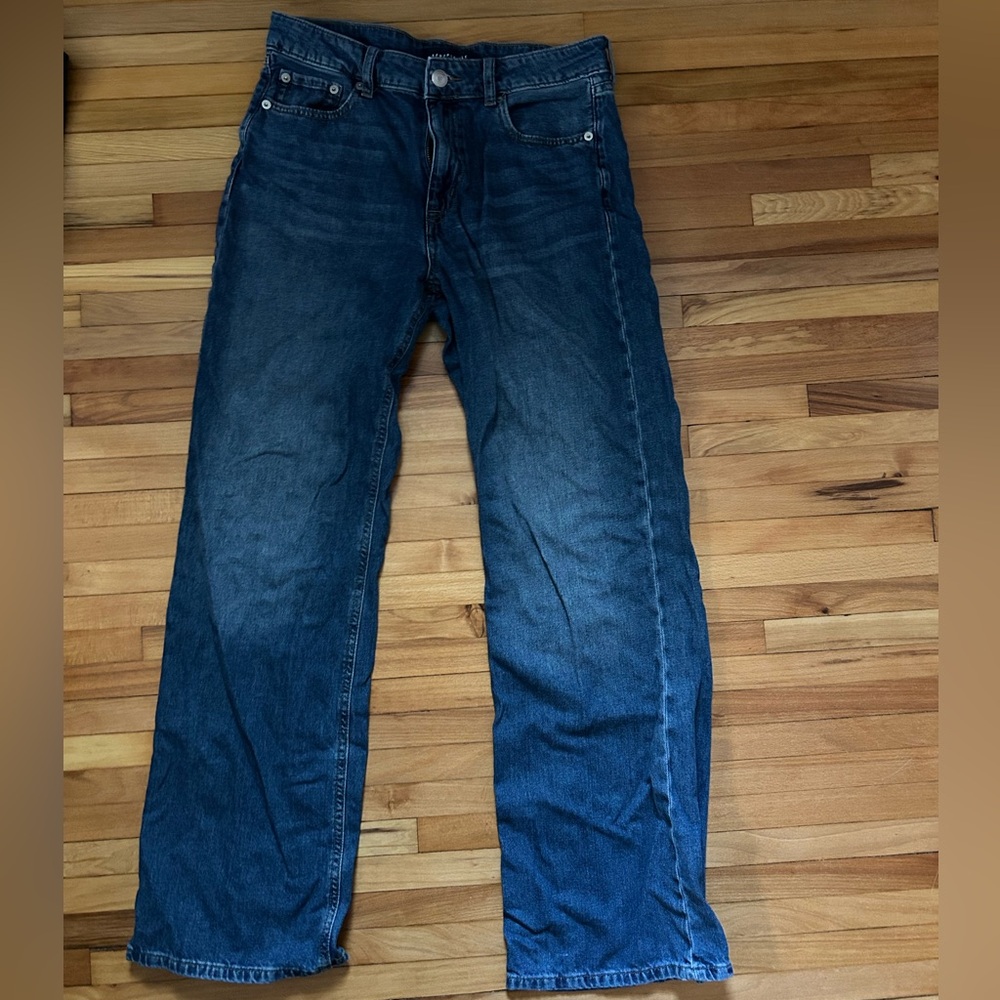 Aeropostale woman’s Dark Blue high rise wide leg jeans